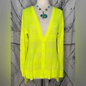 L.E.I. Fluorescent Yellow Cardigan Juniors XL